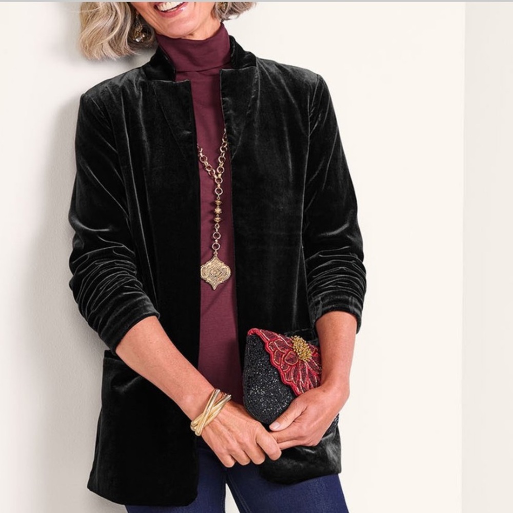 Soft Surroundings velvet blazer
